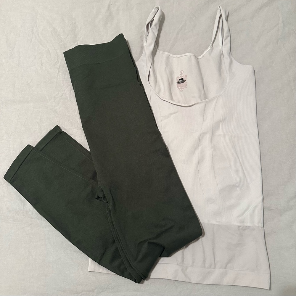 Blanqi everyday maternity belly support leggings and postpartum tank bundle